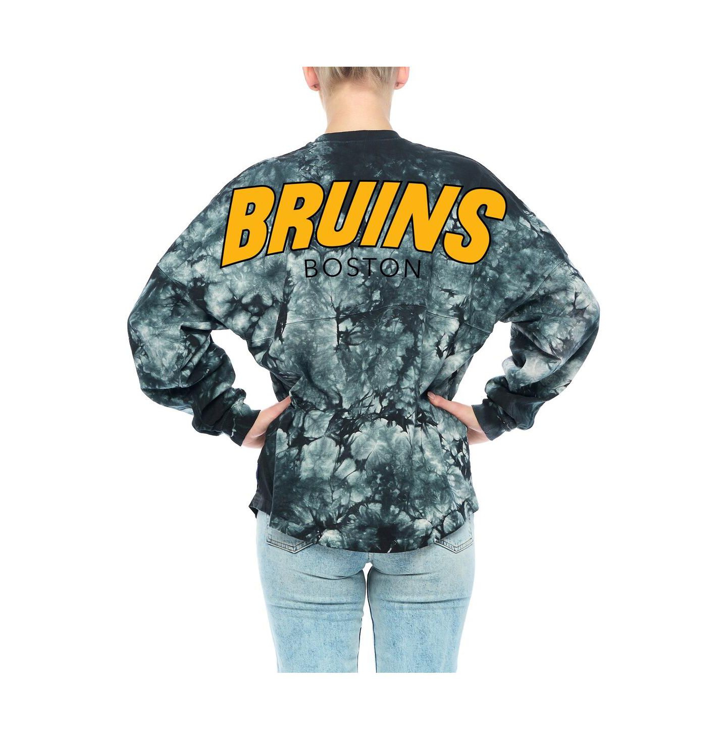Женская футболка Fanatics Black Boston Bruins Crystal-Dye Long Sleeve — фото 3