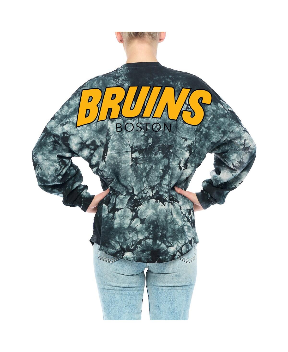 Women's FanaticsBoston Bruins Crystal-Dye Long Sleeve T-shirt - Black
