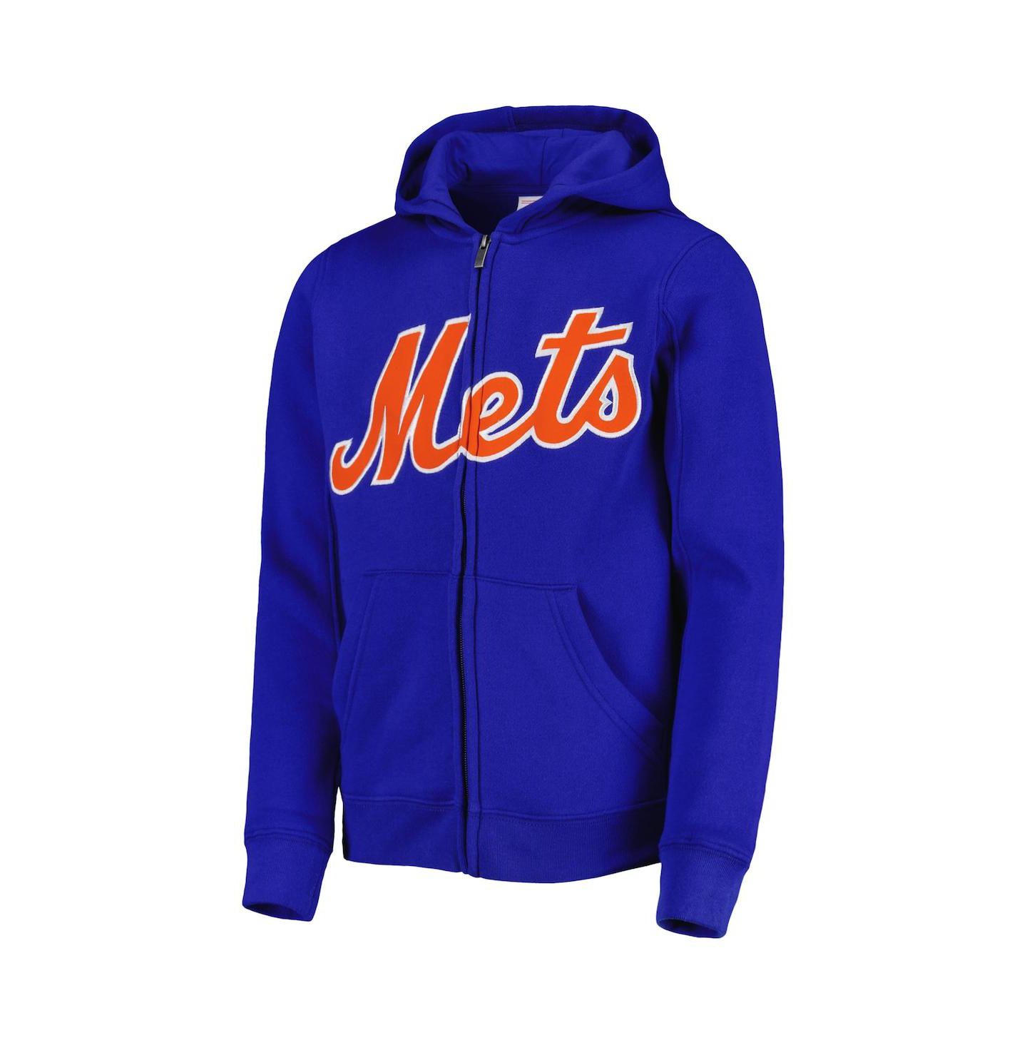 Худи Outerstuff Royal New York Mets Wordmark Full-Zip Fleece для мальчиков — фото 3