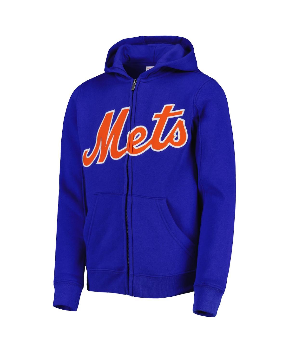 Outerstuff Youth Royal New York Mets Wordmark Full-zip Fleece Hoodie In Royal