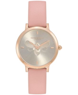 Women s Ultra Slim Bee Blush Leather Watch 28mm