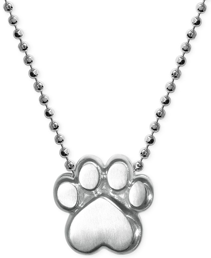 Alex Woo - Paw Pendant Necklace in Sterling Silver