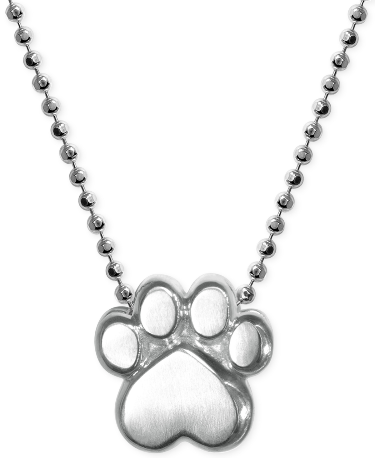 Little Activists by Alex Woo Paw Pendant Necklace in Sterling Silver - Sterling Silver