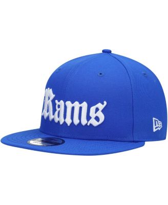 Men's New Era Royal Los Angeles Rams Gothic Script 9FIFTY Snapback Hat ...