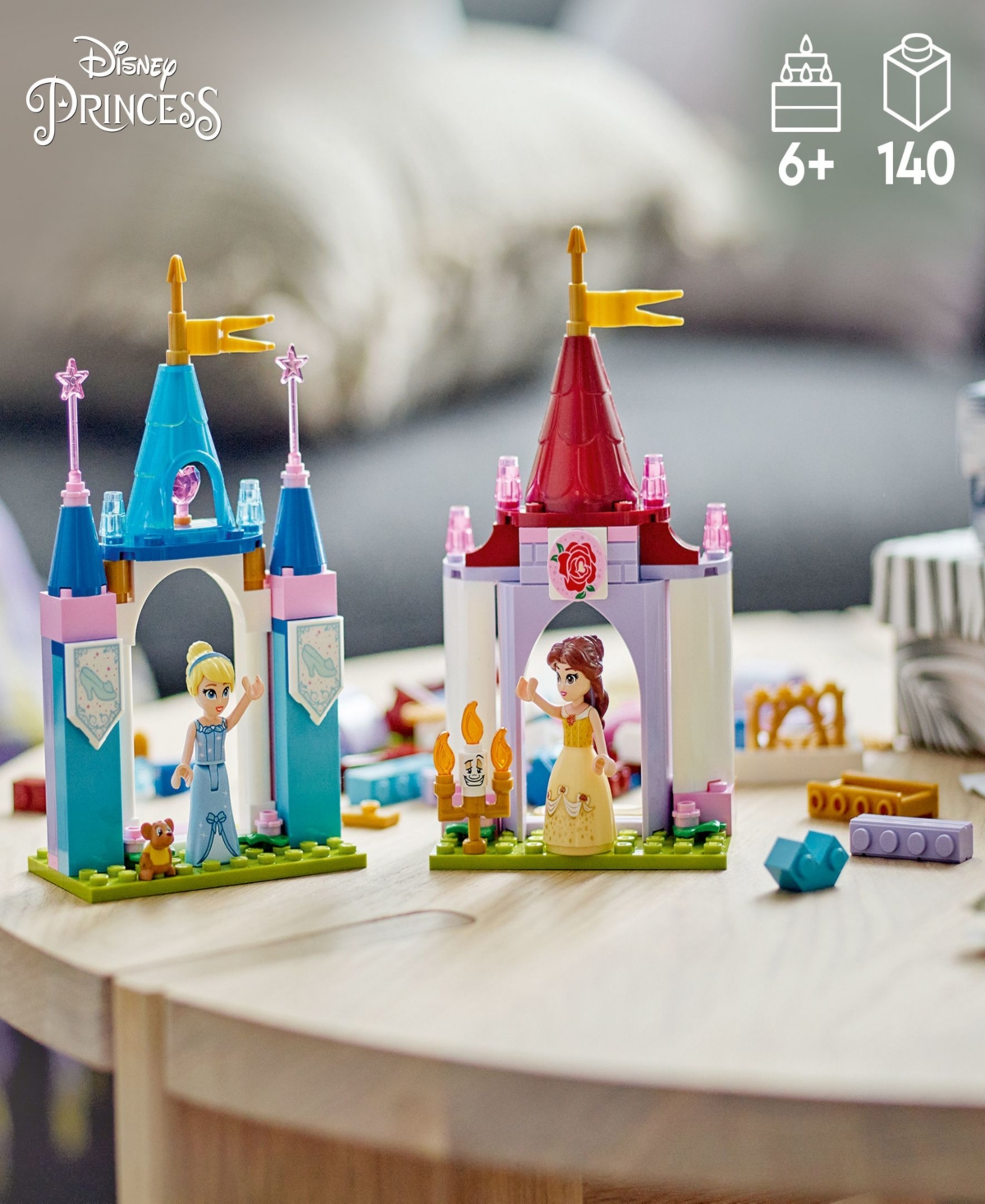 Lego Disney 43219 Princess Creative Castles Toy Building Set With Princess Belle, Cinderella, Gus & Lumie In Multicolor