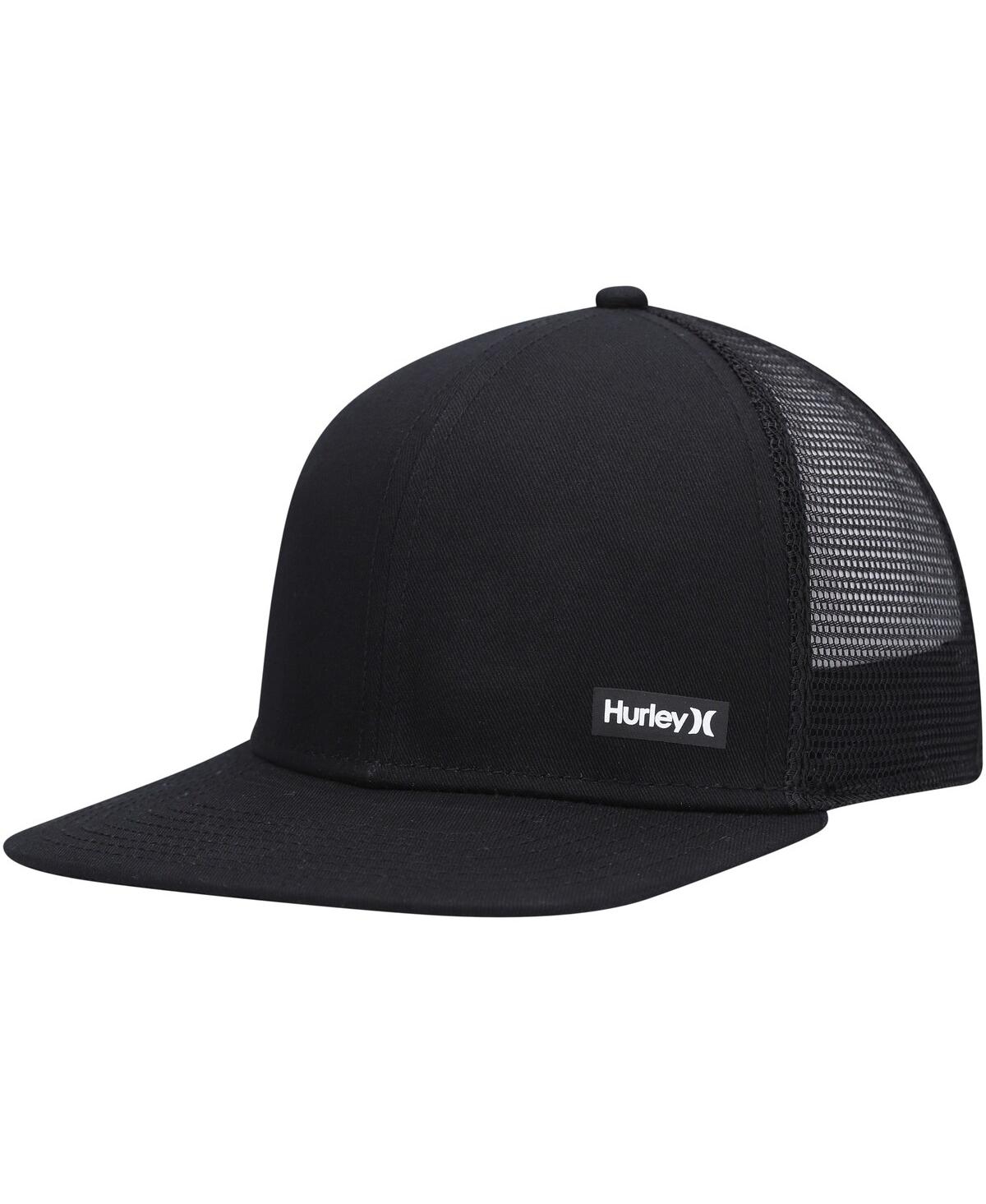 Shop Hurley Men's  Black Supply Trucker Snapback Hat