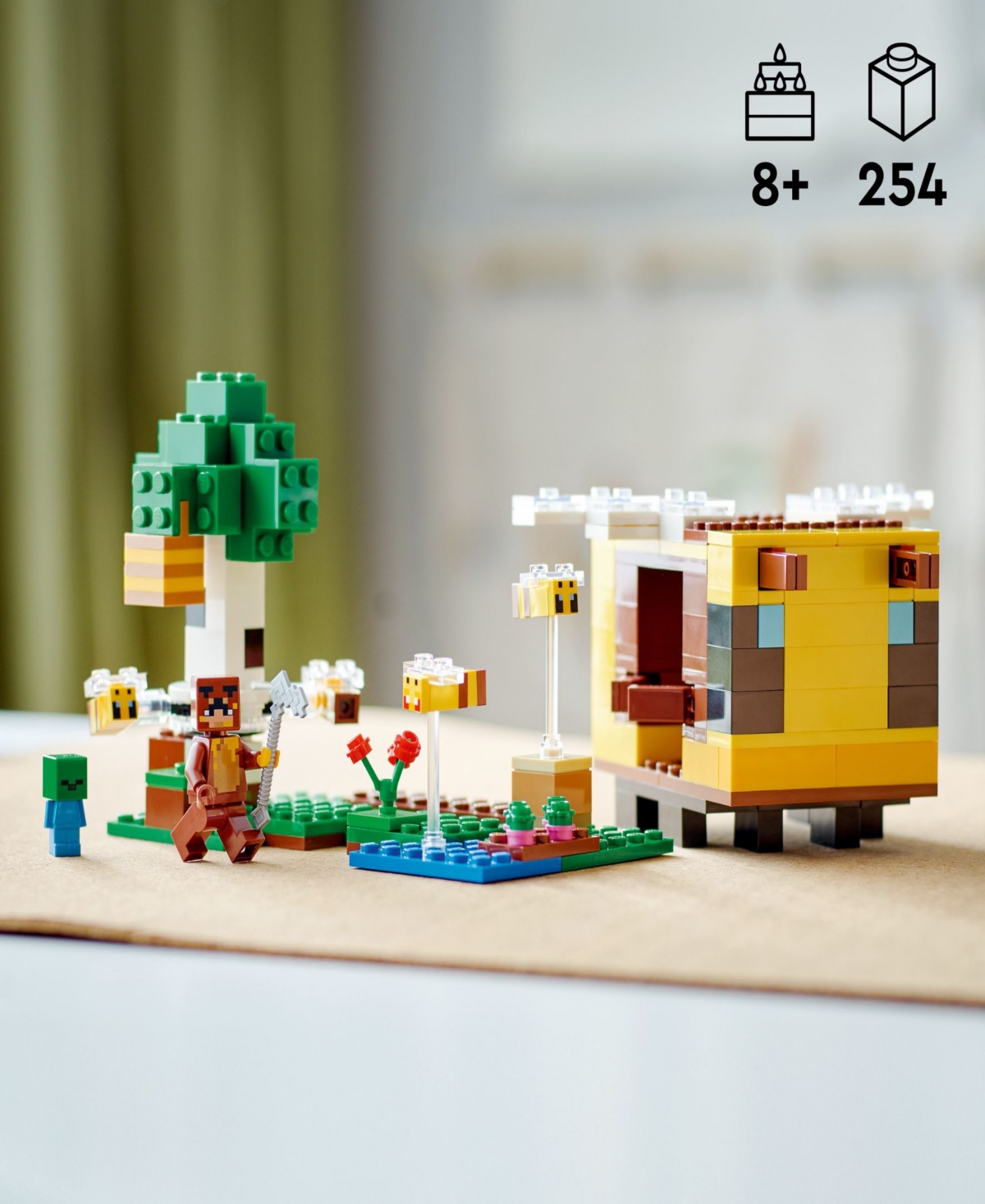 Shop Lego Minecraft The Bee Cottage 21241 Toy Building Set With Honey Bear, Baby Zombie And Bee Figures In Multicolor