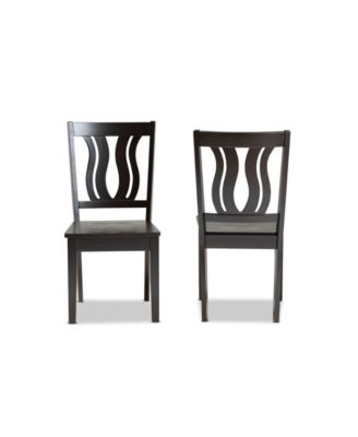 Fenton Modern and Contemporary Transitional 2-Piece Finished Wood Dining Chair Set