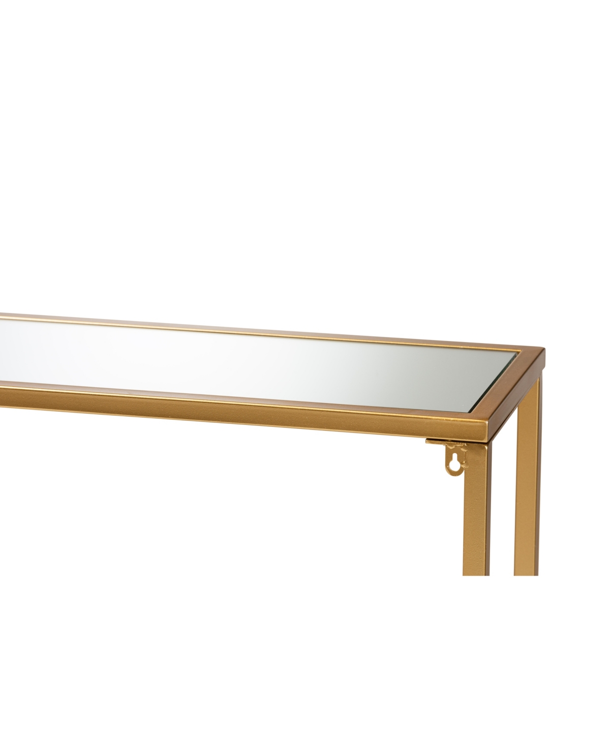 Baxton Studio Alessa Modern And Contemporary Glam 59.9" Finished Metal And Mirrored Glass Console Table In Gold-tone
