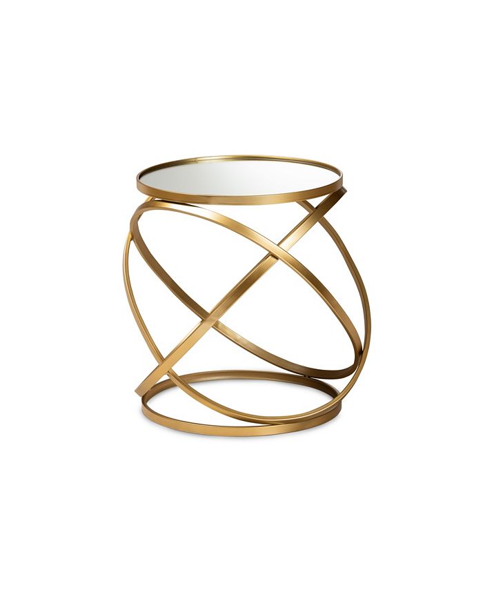 Baxton Studio Desma Glam and Luxe 20.3" Finished Metal and Mirrored