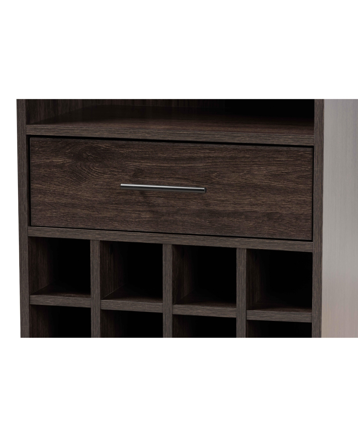 Baxton Studio Closeout!  Trenton Modern And Contemporary 45.25" Finished Wood 1-drawer Wine Storage C In Dark Brown