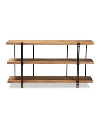Tarah Modern 60" Rustic and Industrial Finished Wood and Finished Metal Console Table
