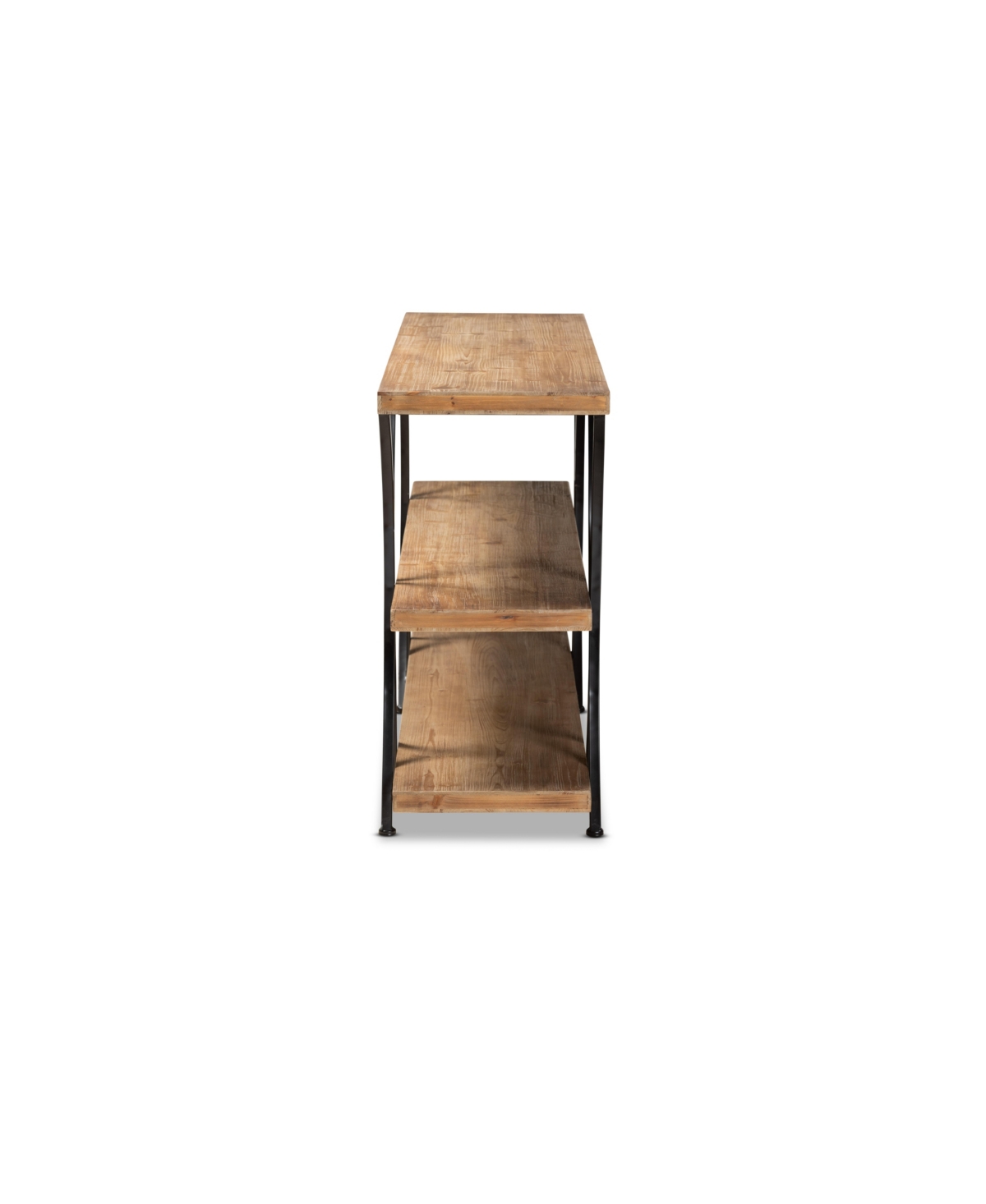Baxton Studio Terrell Modern 59.8" Rustic And Industrial Finished Wood And Finished Metal Console Table In Natural Brown,black