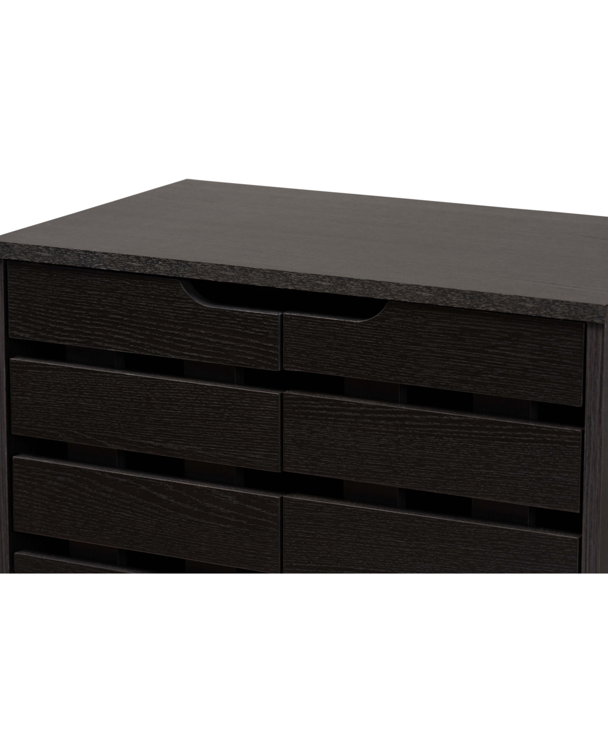 Baxton Studio Ernest Modern And Contemporary 38.4" Finished Wood 2-door Shoe Storage Cabinet In Dark Brown,gray