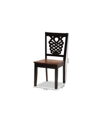 Gervais Modern and Contemporary Transitional 2-Piece Two-Tone Dark and Finished Wood Dining Chair Set