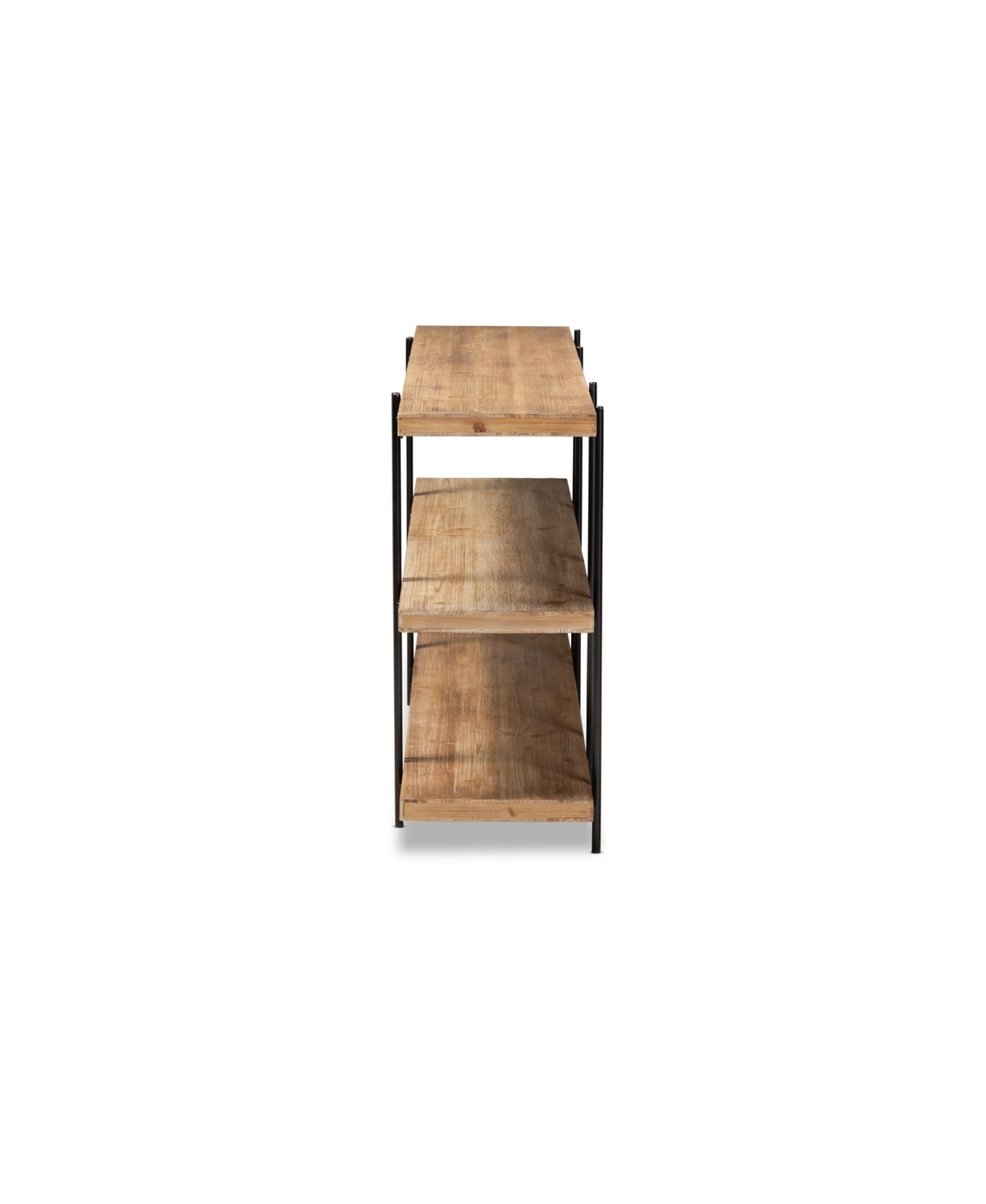 Baxton Studio Tarah Modern 60" Rustic And Industrial Finished Wood And Finished Metal Console Table In Natural Brown,black
