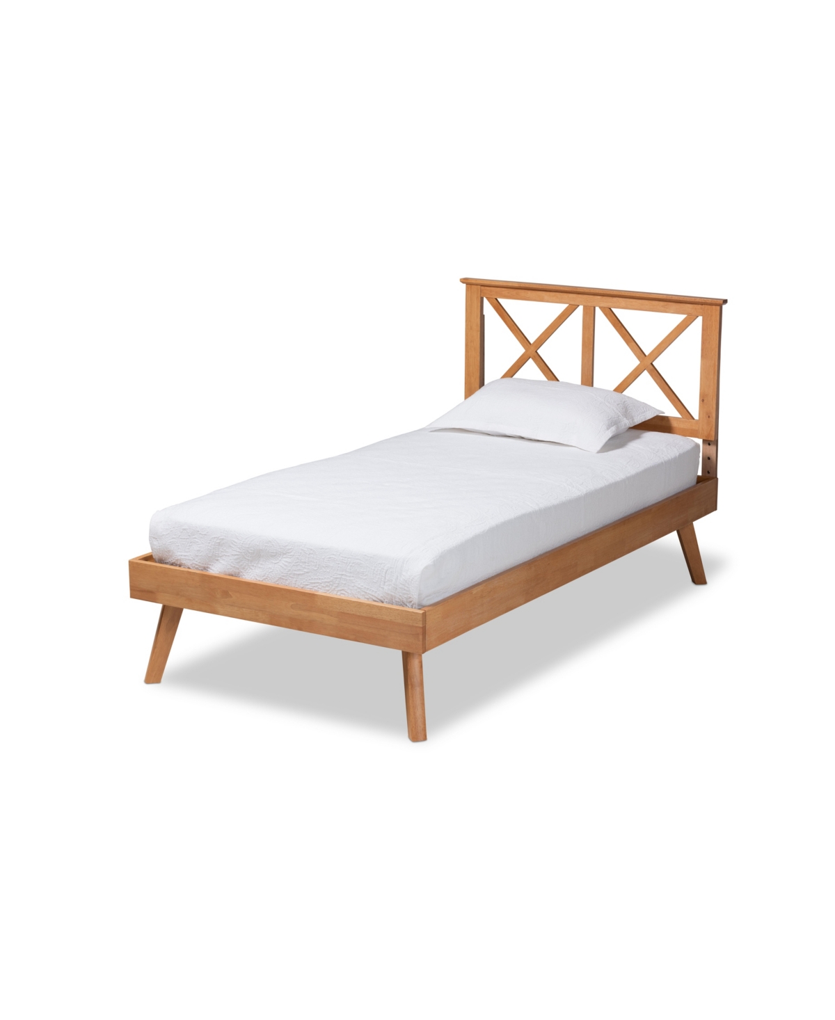 Baxton Studio Galvin Modern And Contemporary Twin Size Finished Wood Platform Bed In Brown