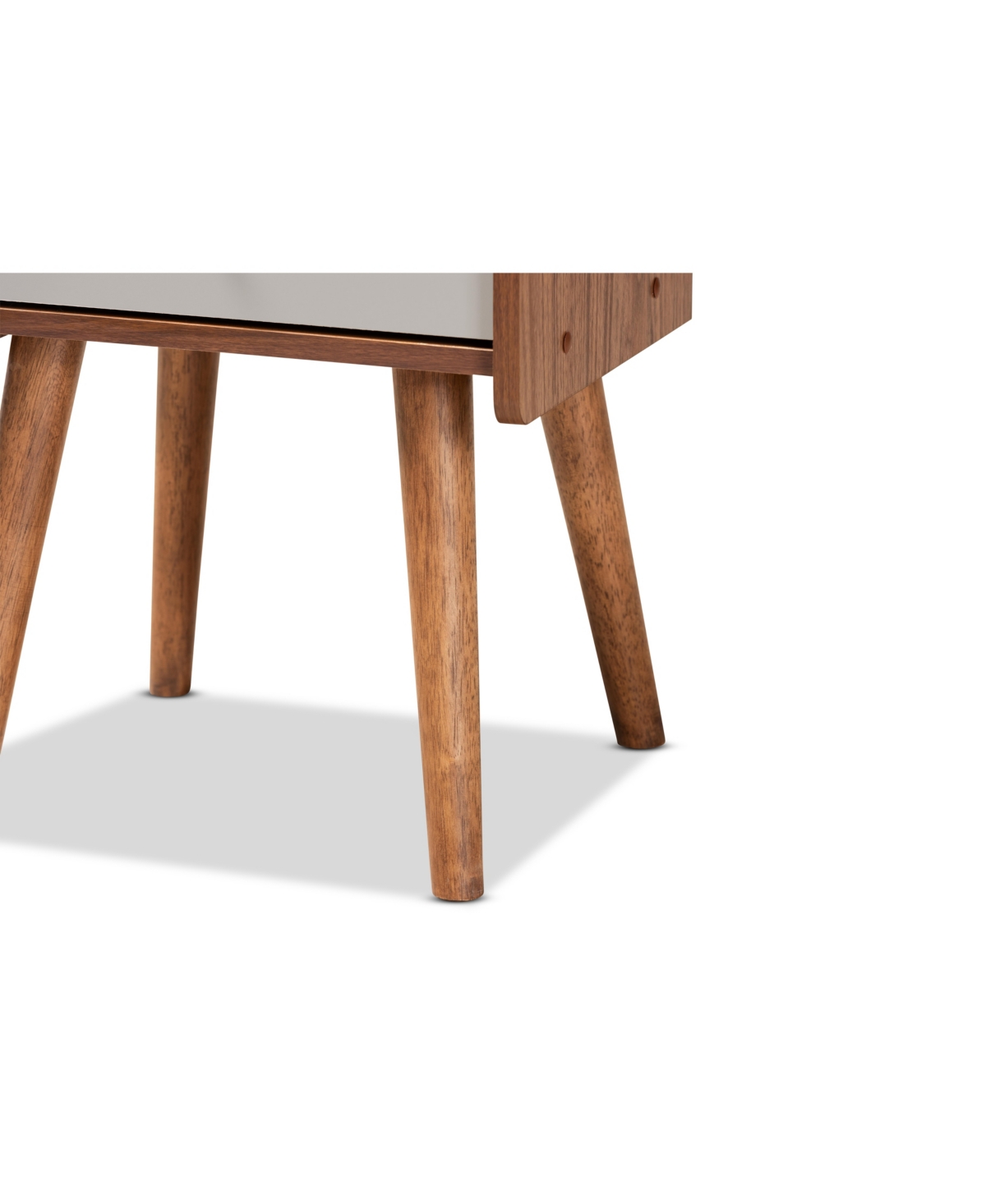 Closeout Baxton Studio Elario Mid-Century Modern Two-Tone and Finished Wood 1-Drawer Nightstand - Walnut Brown