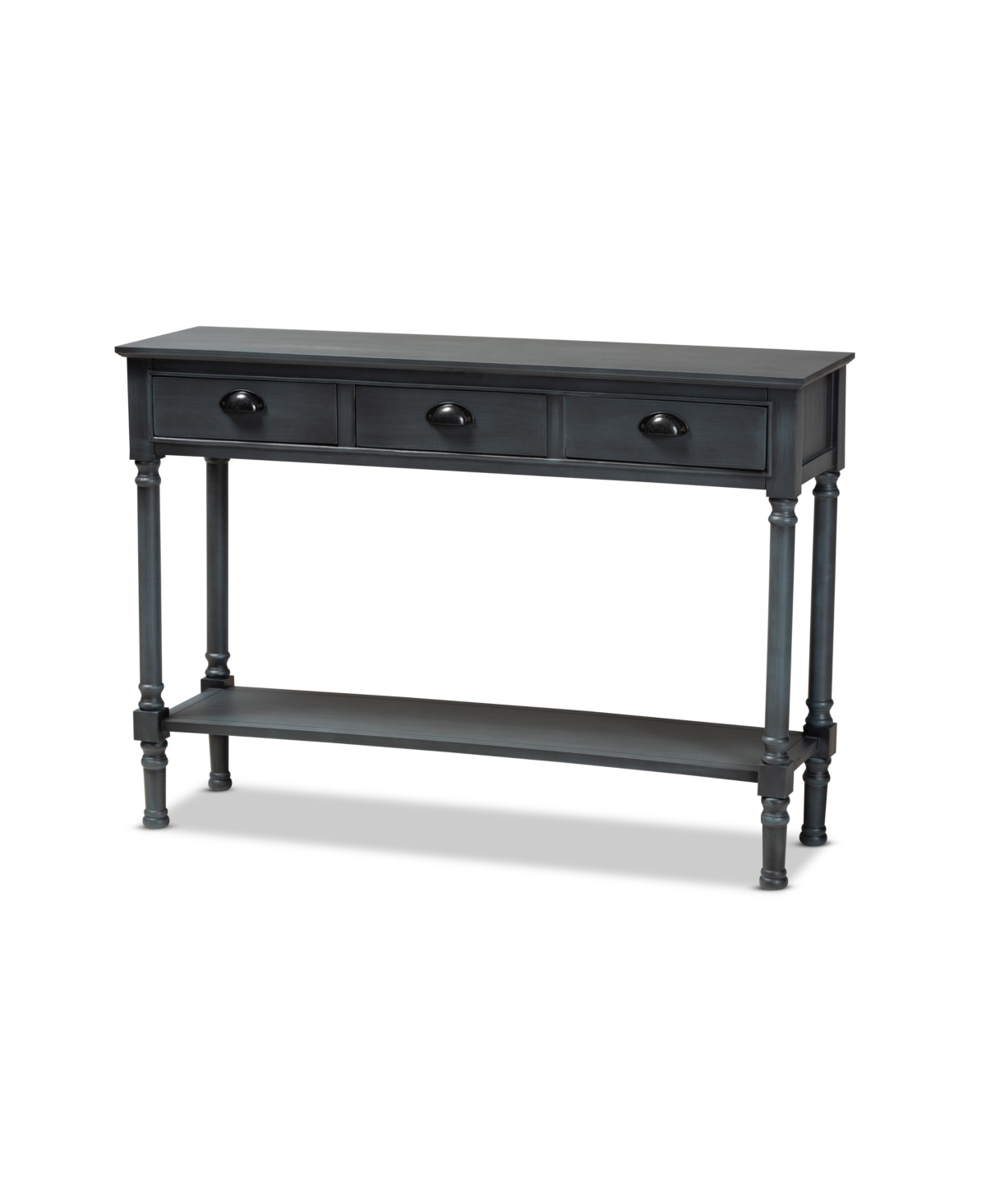 Baxton Studio Garvey French Provincial Finished Wood 3-drawer Entryway Console Table In Gray