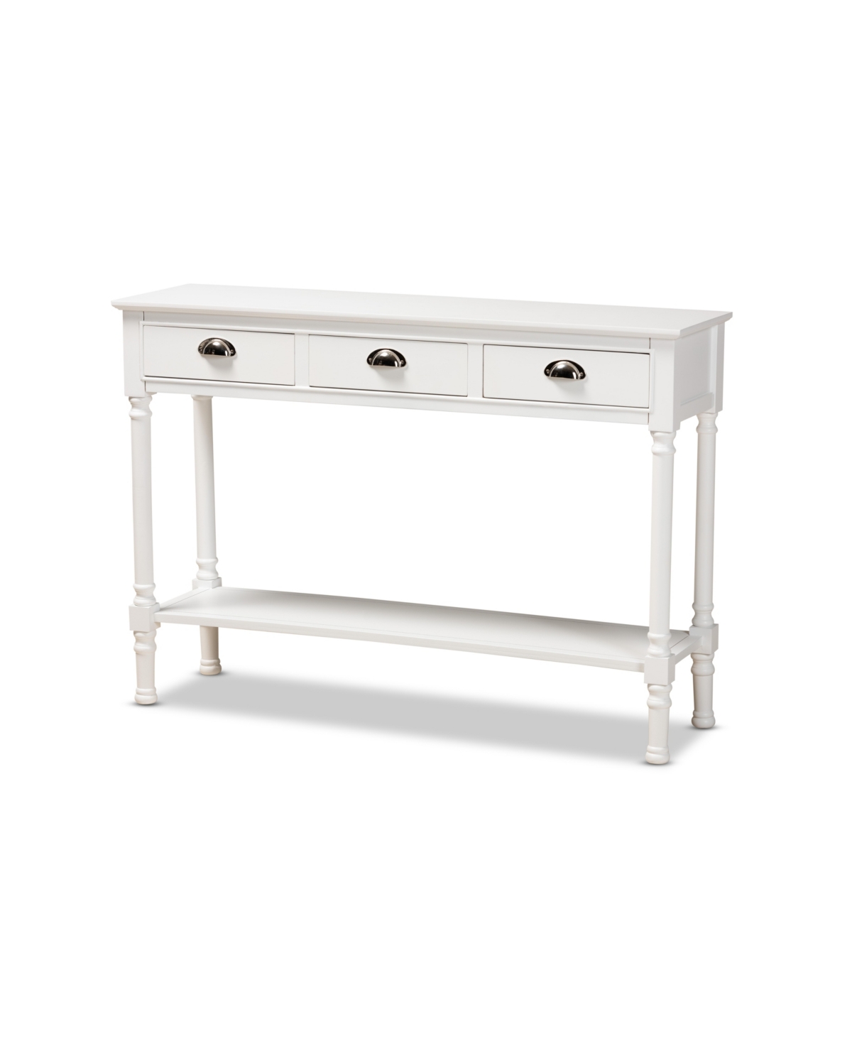 Baxton Studio Garvey French Provincial Finished Wood 3-drawer Entryway Console Table In White