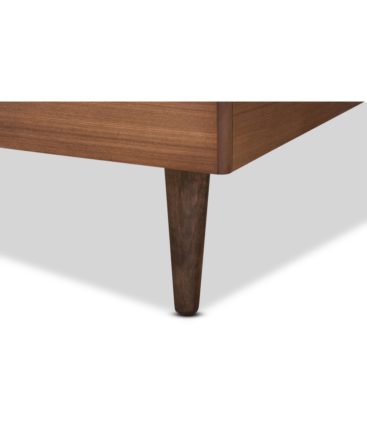Baxton Studio Rina Mid-century Modern Twin Size Finished Wood Platform Bed Frame In Ash Walnut