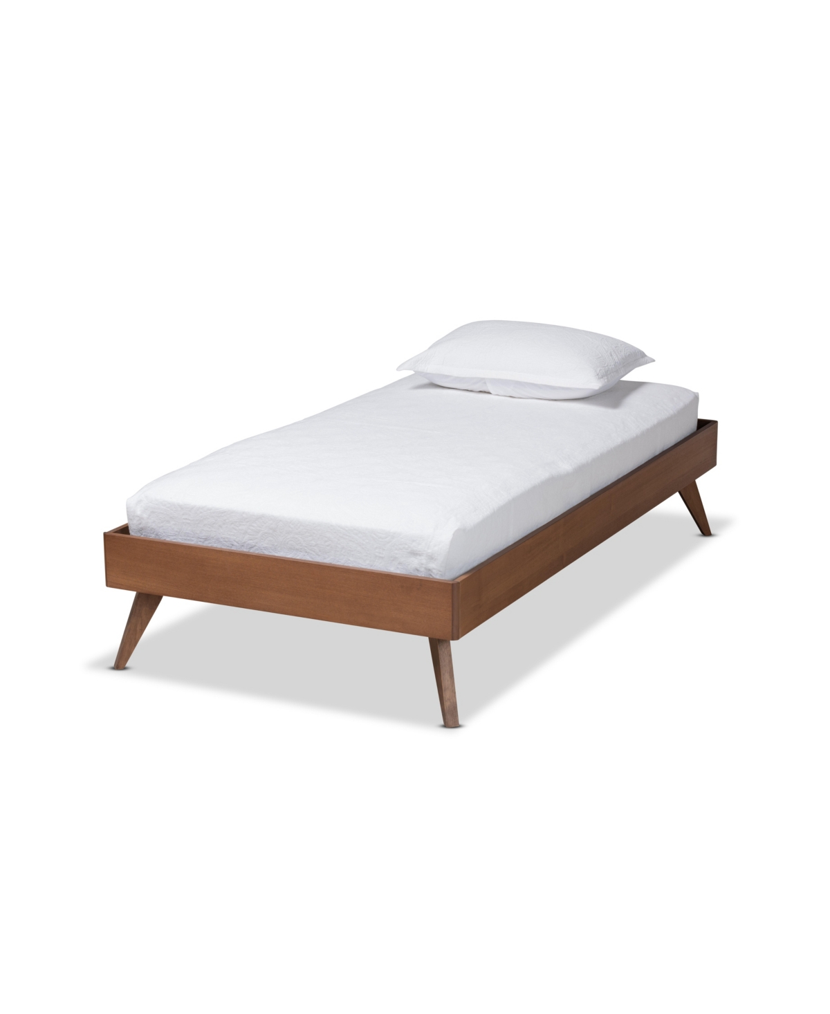 Baxton Studio Lissette Mid-century Modern Twin Size Finished Wood Platform Bed Frame In Ash Walnut