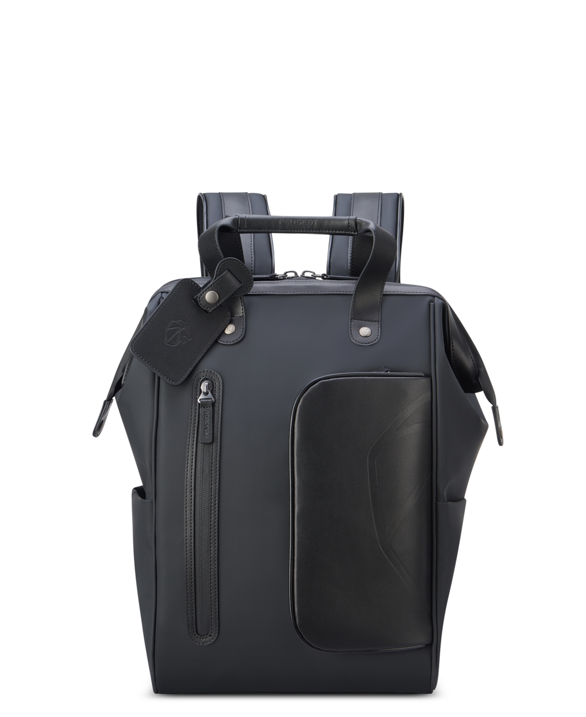 Peugeot Voyages Backpack Tote Bag In Black