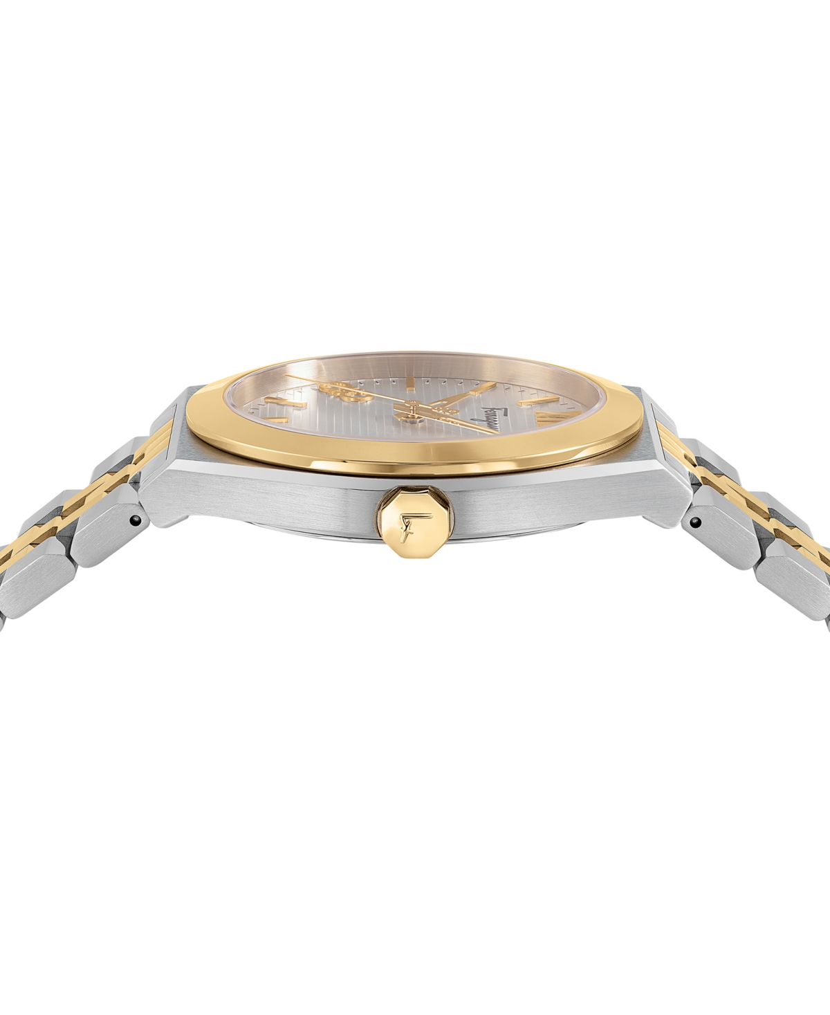 Shop Ferragamo Salvatore  Men's Swiss Vega Two-tone Stainless Steel Bracelet Watch 40mm In Two Tone