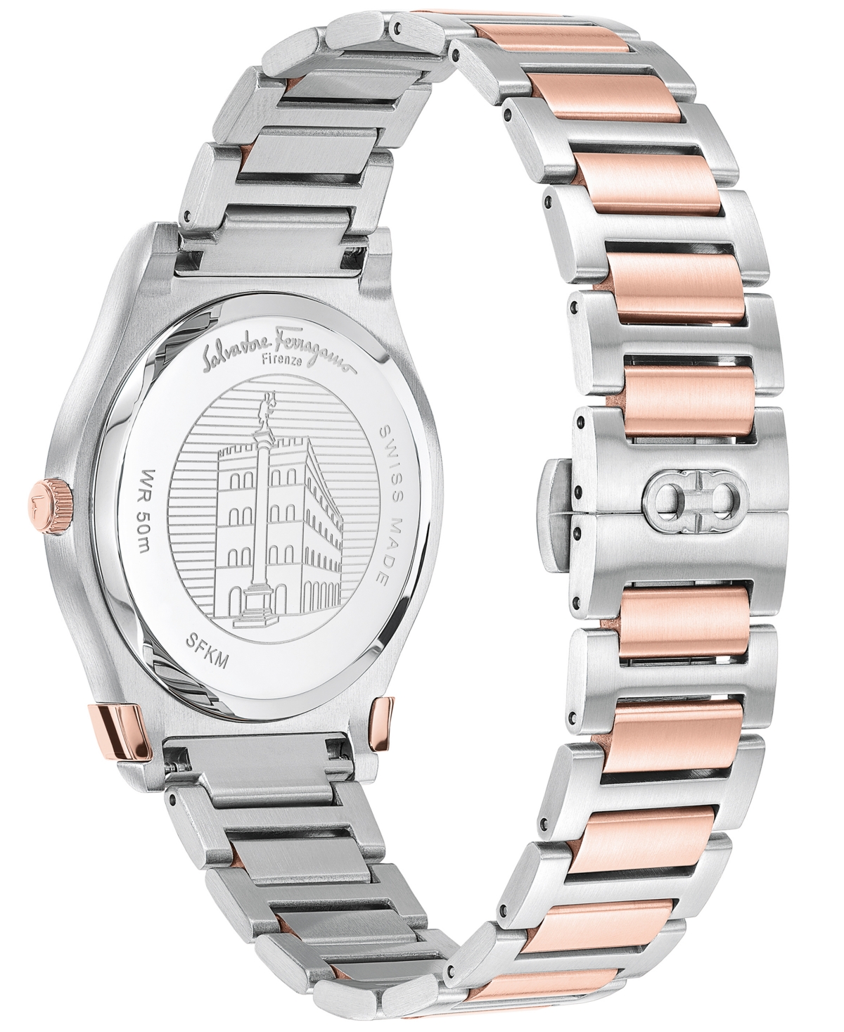 Shop Ferragamo Salvatore  Men's Swiss Gancini Two-tone Stainless Steel Bracelet Watch 41mm In Two Tone