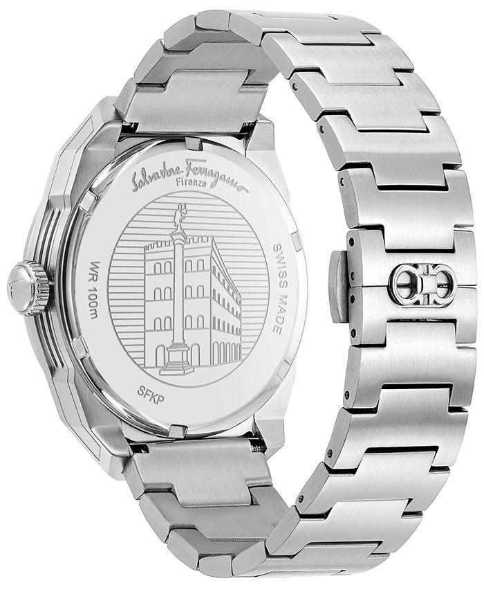 Salvatore Ferragamo Men's Swiss SLX GMT Stainless Steel Bracelet Watch ...