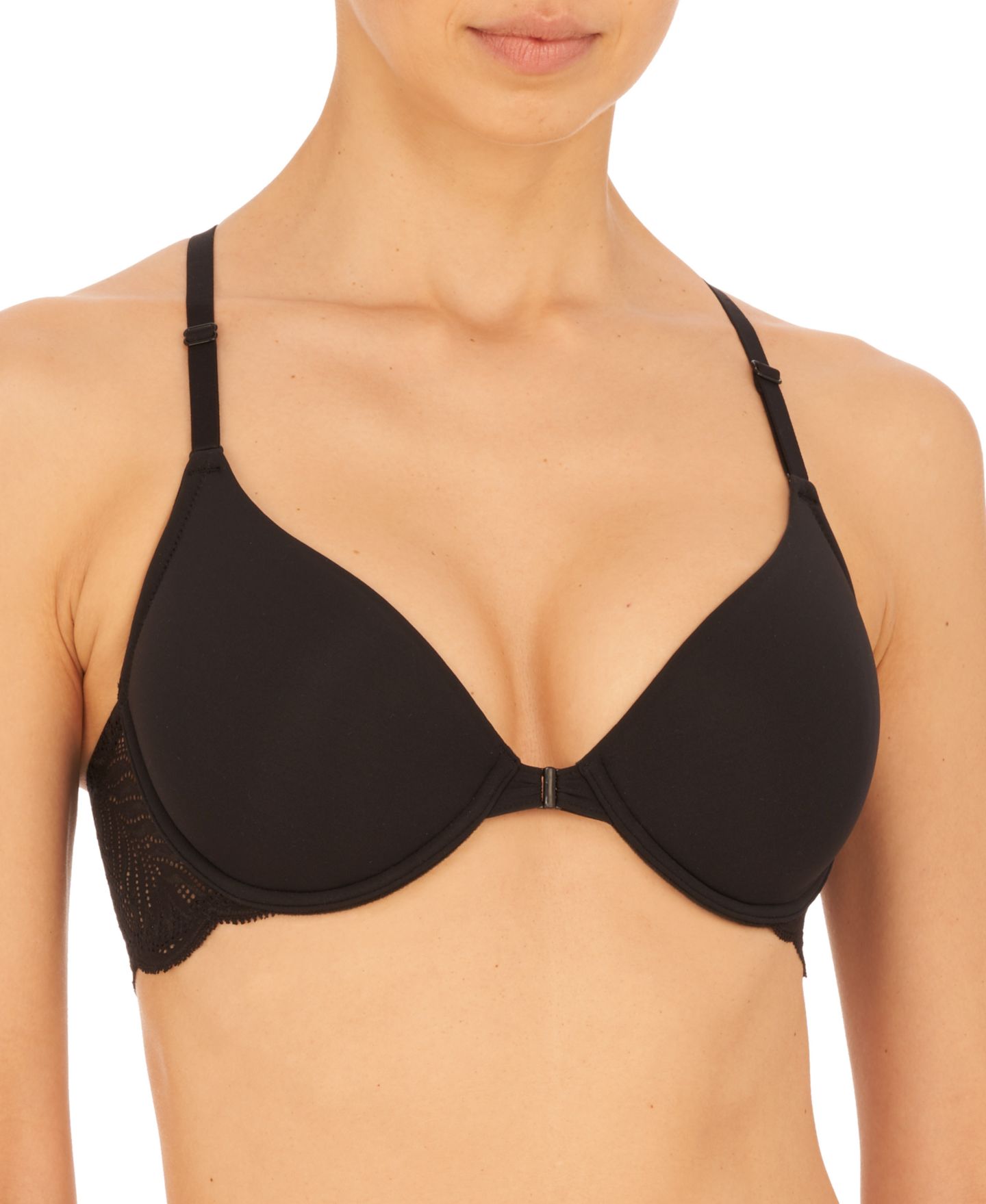 Бра Contour, на косточках, застёжка спереди — Natori, цвет: Чёрный — фото 1