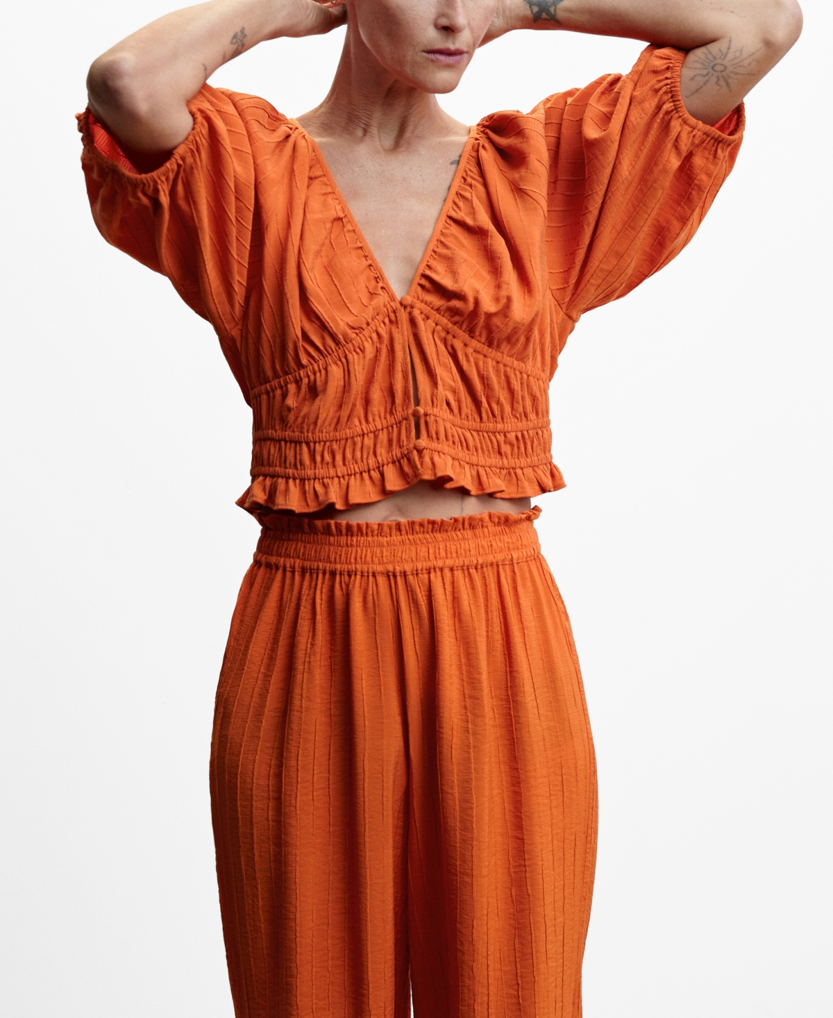 Mango Blouse In Orange