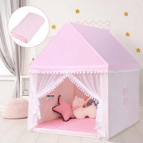 Детская игрушка Costway Large Playhouse With Mat, Ages 2+, цвет: Розовый