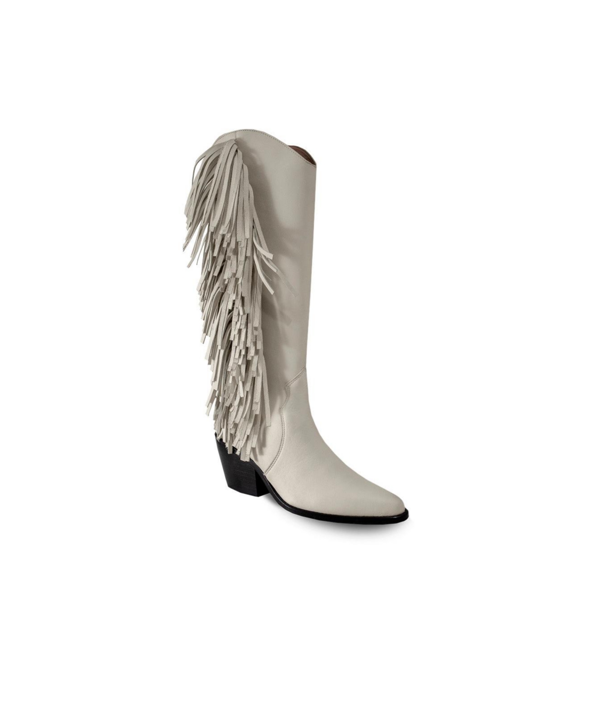 Bala Di Gala Women's Knee-high White Premium Leather Boots With Side ...