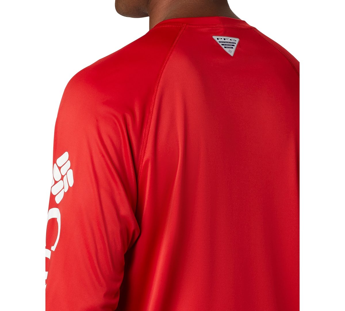 Columbia Pfg Men's Terminal Tackle Upf 50 Quick Dry Shirt In Red Spark,white Logo