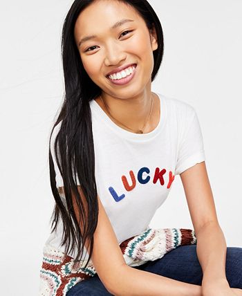 Lucky Brand Women's Lucky Multi-Logo Classic Crewneck T-Shirt - ShopStyle