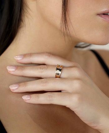 ETTIKA - 18k Gold-Plated 2-Pc. Set Rainbow Cubic Zirconia Rings