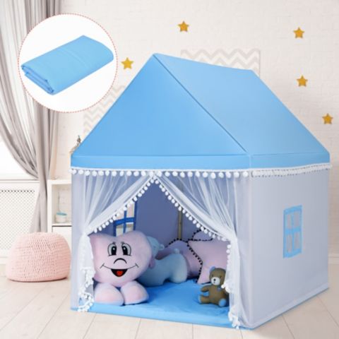 Детская игрушка Costway Large Playhouse With Mat, Ages 2+, цвет: Синий