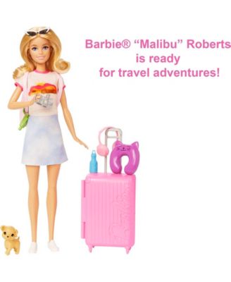 Barbie Doll And Accessories, Travel Set With Puppy - Macy's