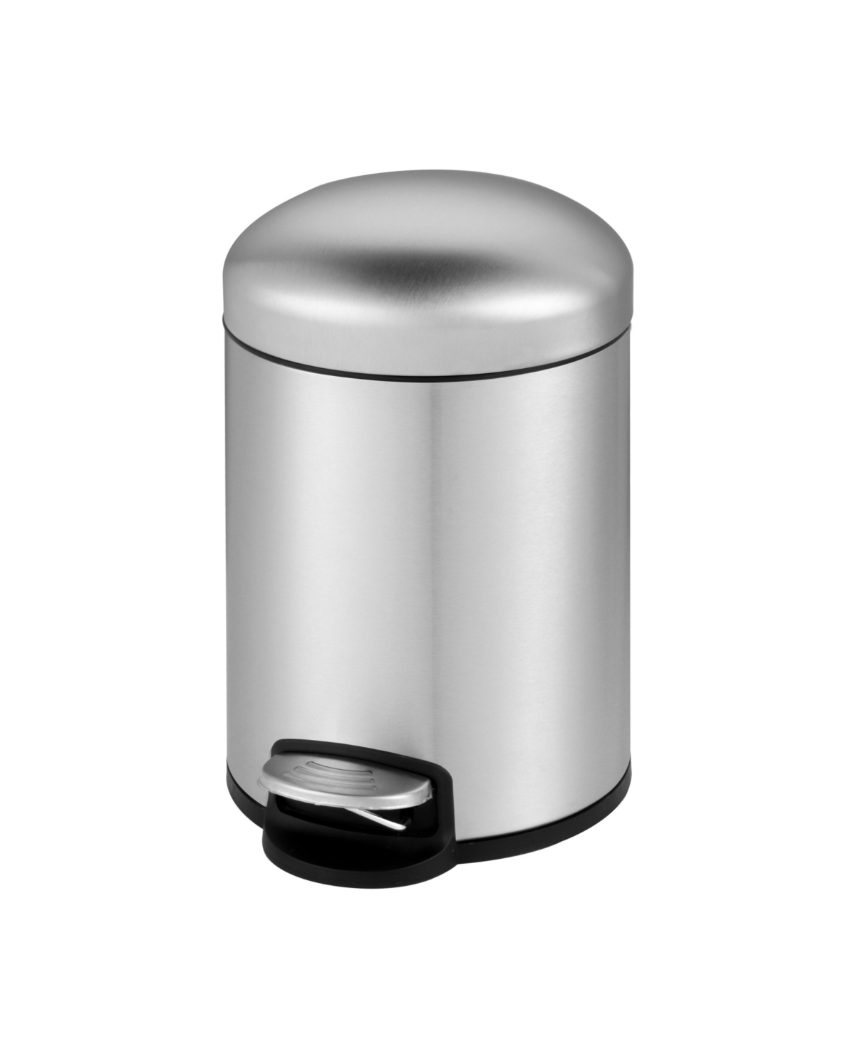 1.32 Gal./5 Liter Stainless Steel Round Step-on Trash Can for Bathroom and Office - Silver