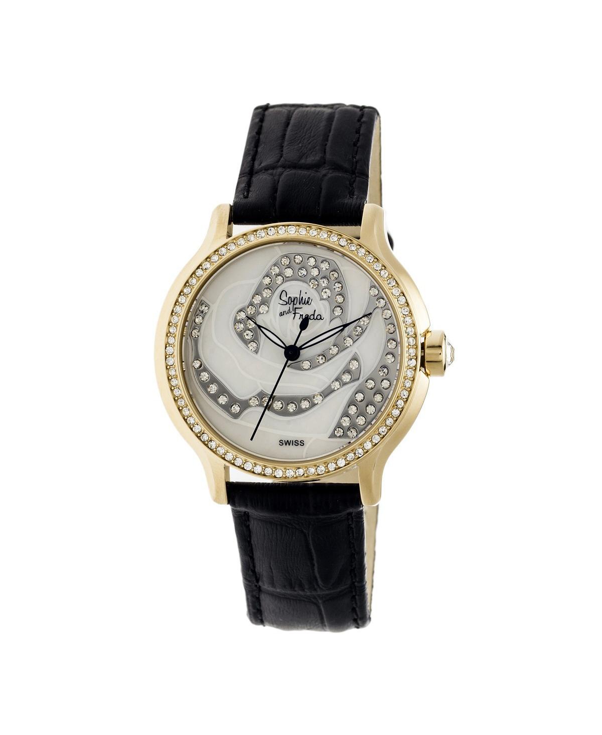 Sophie And Freda Women Monaco Leather Watch - Gold/black, 38mm
