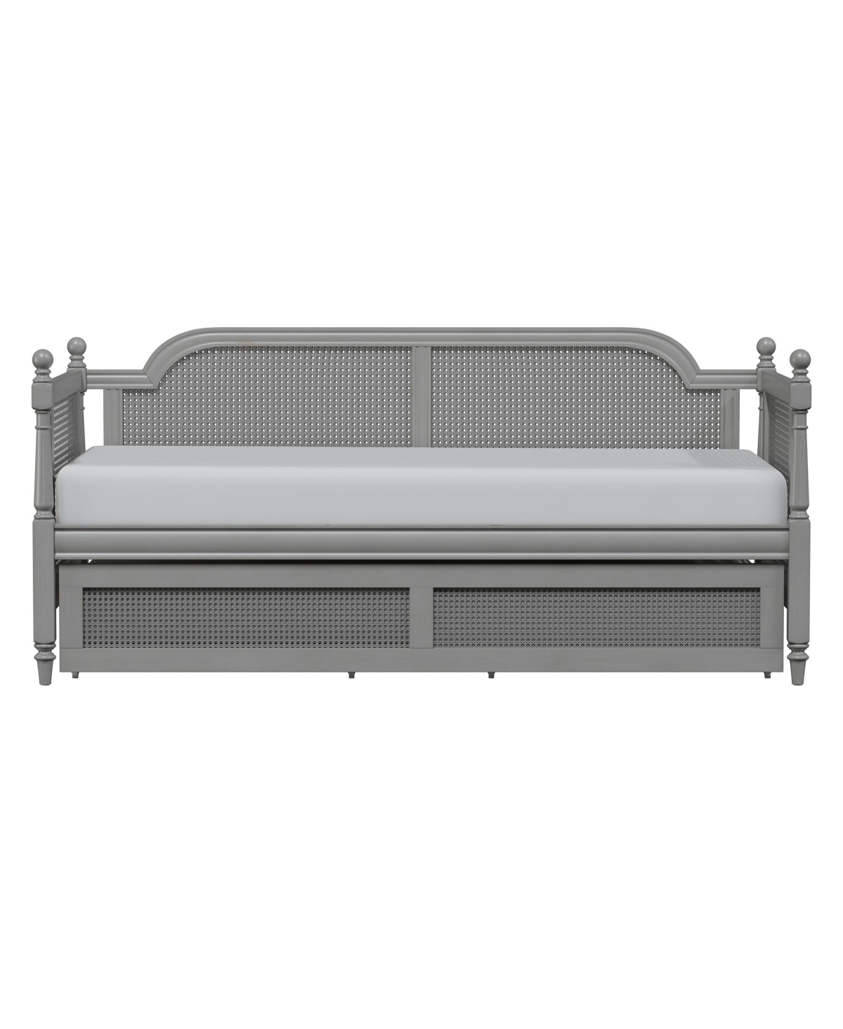 Hillsdale 36" Wood And Cane Melanie Furniture Twin Daybed With Trundle In French Gray