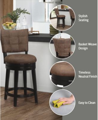 40.25" Wood and Upholstered Kaede Furniture Counter Height Swivel Stool