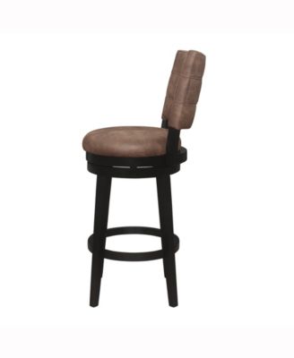 45" Wood and Upholstered Kaede Furniture Bar Height Swivel Stool