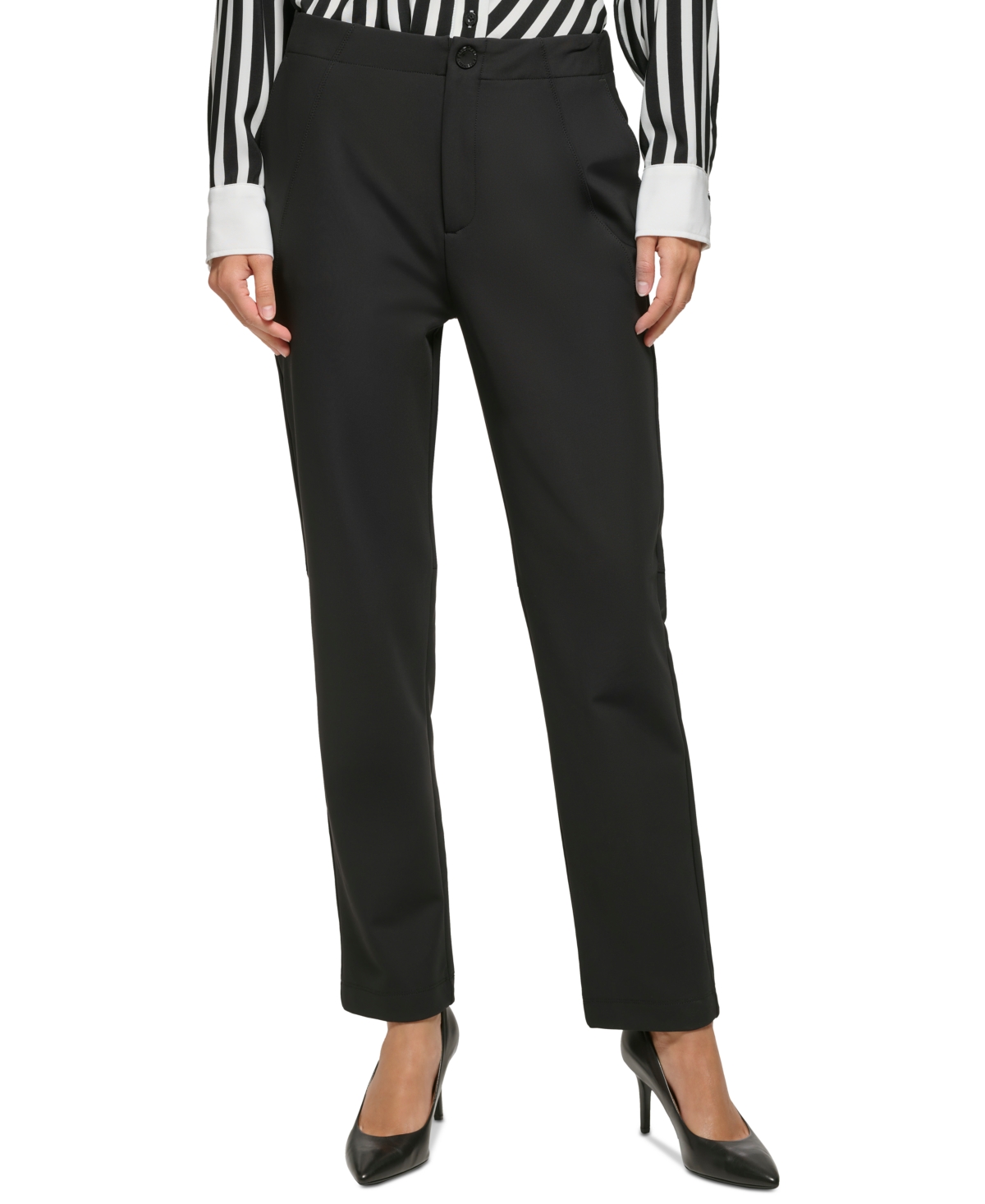 Karl Lagerfeld Women's Compression Suit Pants In Black