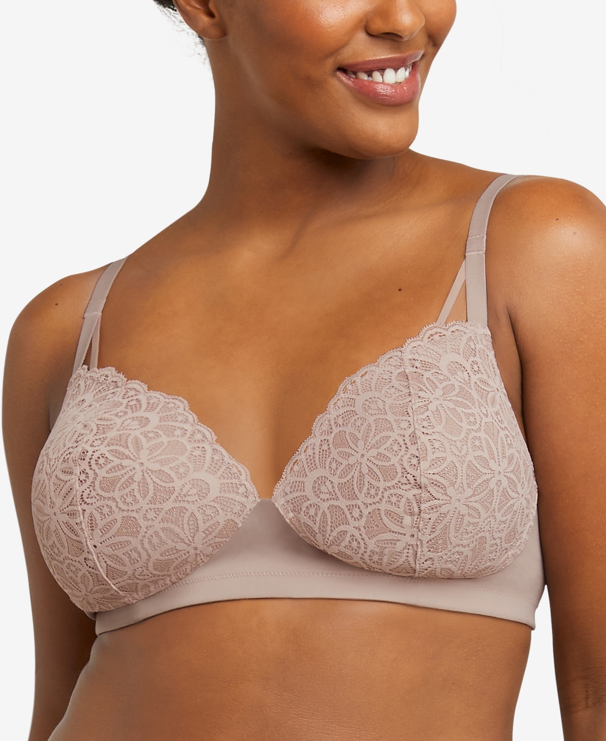 Maidenform Women's Soft Support Wirefree Bra in Evening Blush | Size: Small | HerRoom.com