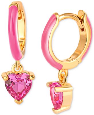 Sparkle Enamel Round Earring Pink Sparkle Enamel Round Earring Pink