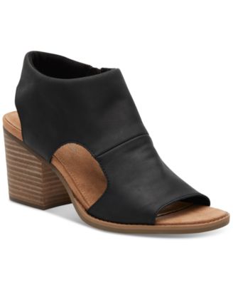 TOMS - Women's Eliana Peep-Toe Cutout Block-Heel Sandals