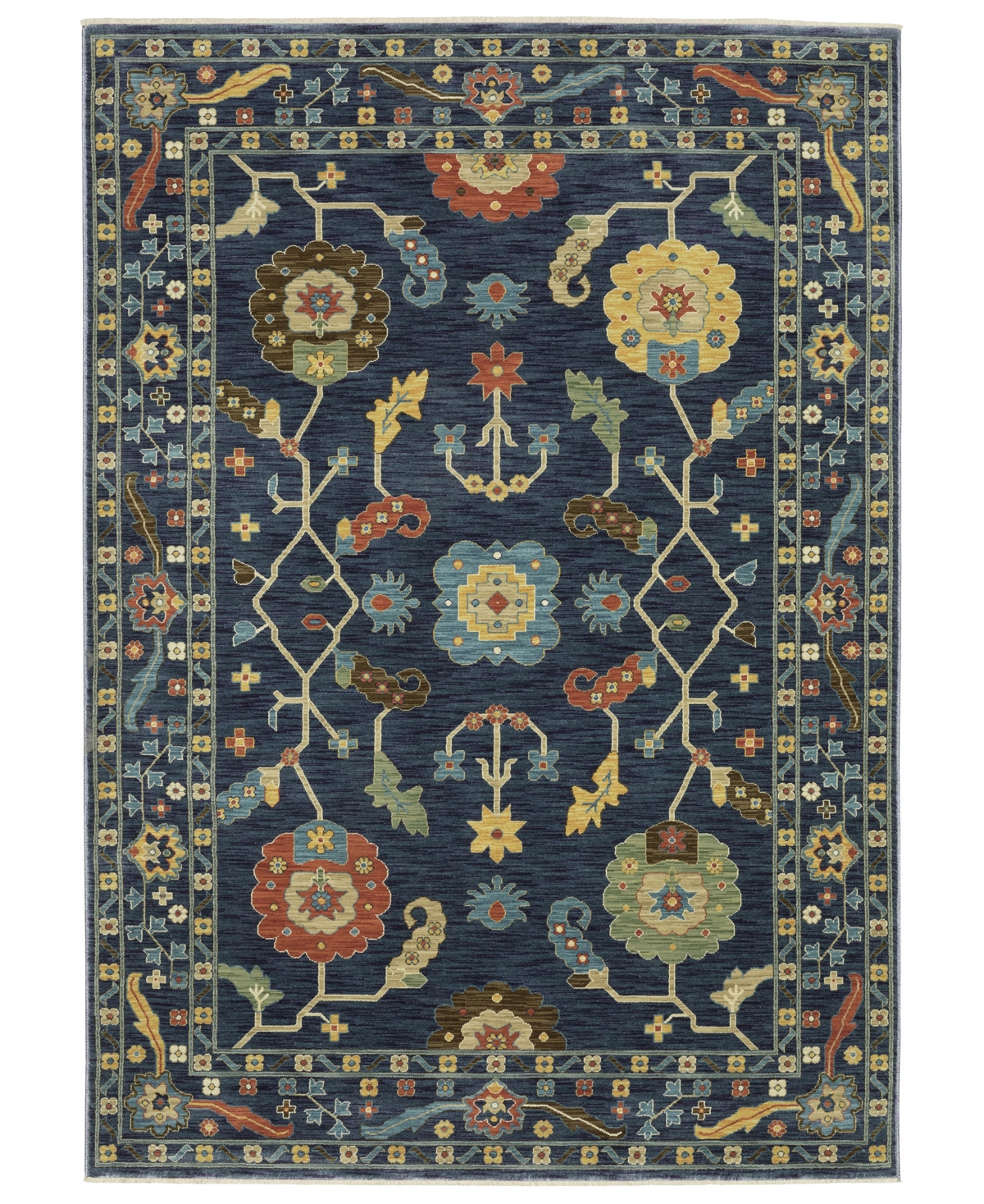 Km Home Vigor VGR03 9'10in x 12'10in Area Rug - Blue, Multi