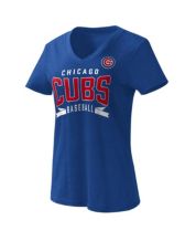 Women's Starter Royal/Red Chicago Cubs Game On Notch Neck Raglan T-Shirt